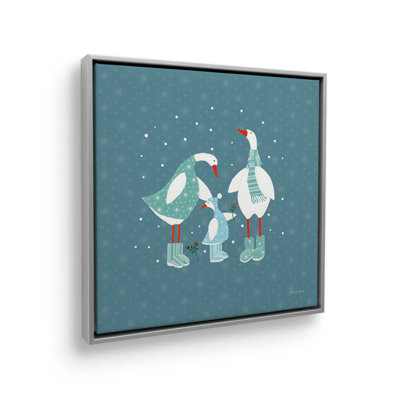 «Ducks in the Snow IX» par Yvette St. Amant, reproduction d'art sur toile