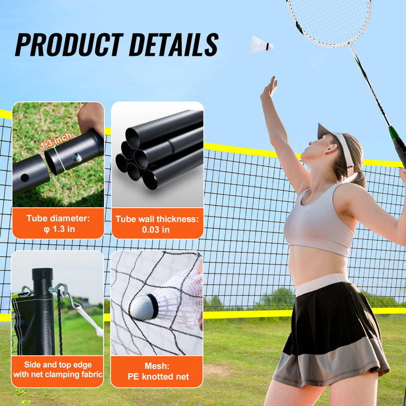 VEVOR Mesh Badminton with Carrying Case