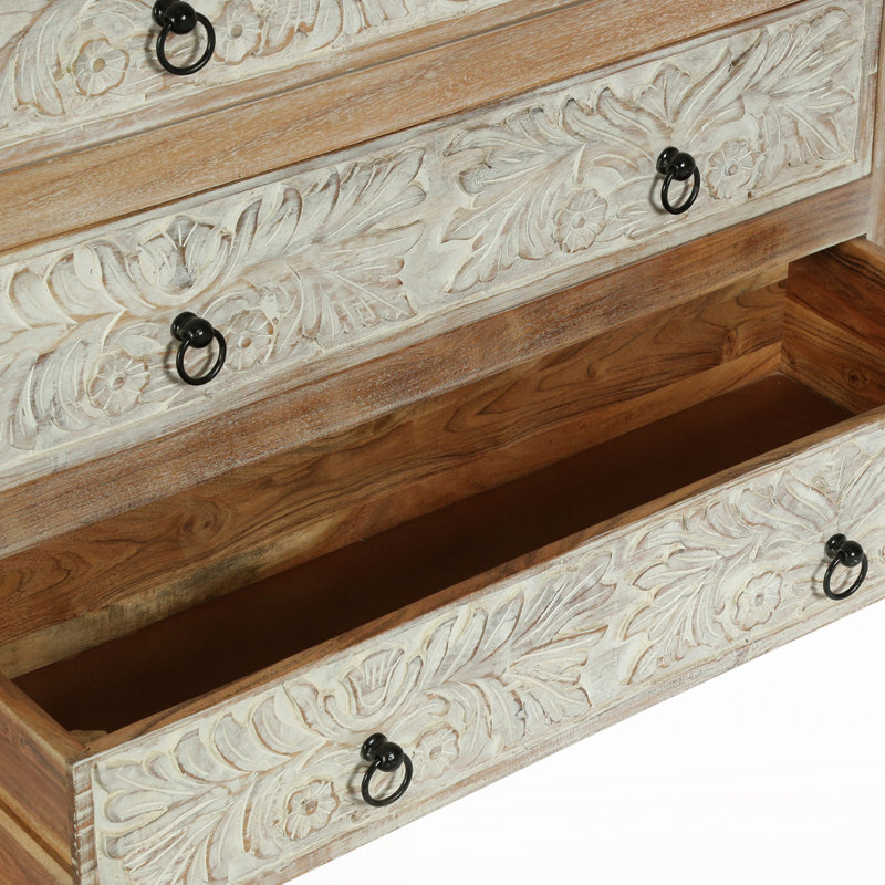 Commode 3 tiroirs en bois d'acacia