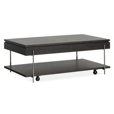Suwalski Lift Top Storage Cocktail Table With Casters