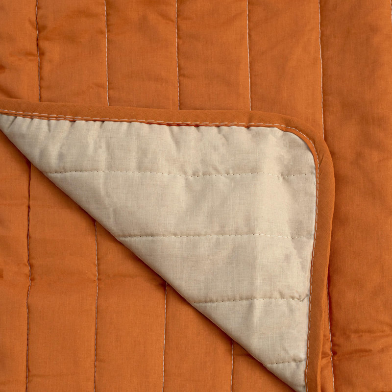 Seline Cotton Solid Colour Bedspread, 180 x 260 cm Bedspread, Terracotta