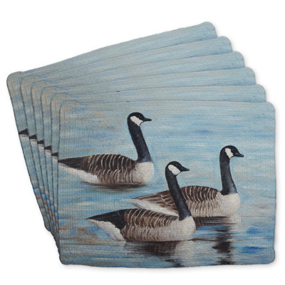 Braided Polyester Eiver - Canada Geese in Water, Set of 6