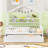 Wooden Twin Size House Bed With Trundle,Kids Bed With Shelf, White-2006063797