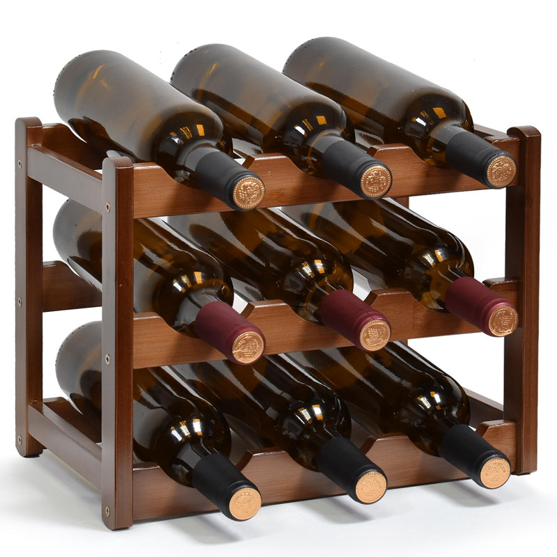 Bernao 9 Bottle Tabletop Wine Bottle Rack Brown