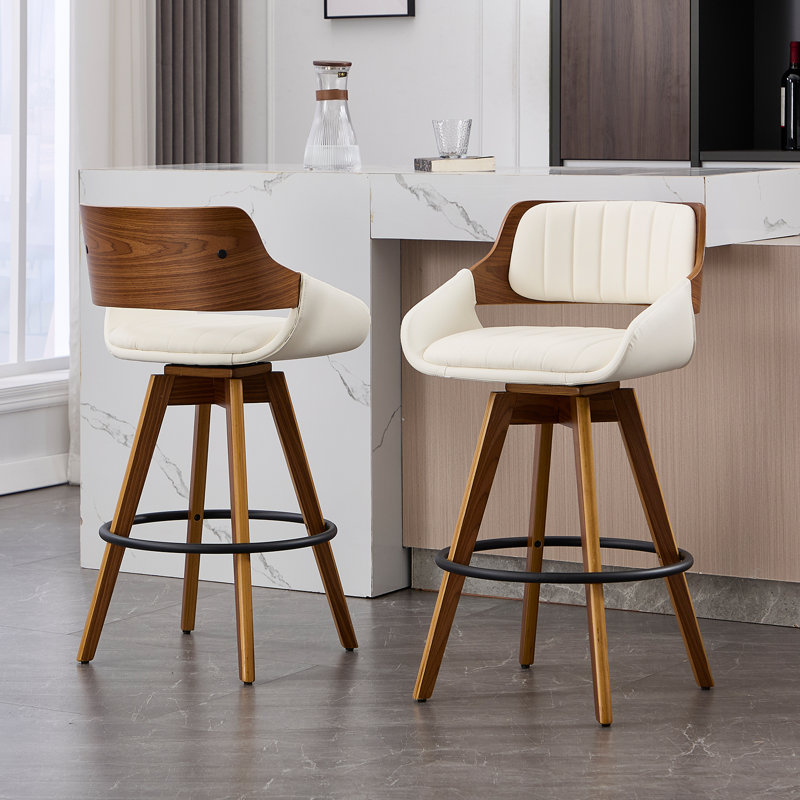 Swivel Counter Bar Stools (Set Of 2), White
