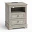 Table de chevet de ferme avec station de charge, table d'appoint pour chambre à coucher, salon - gris (ensemble de 1)-1960548928-1960548990