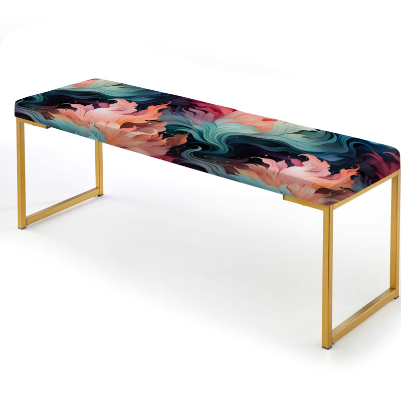 Banc abstrait tapissier doré, Coral Illusion Tropical Pattern