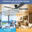 52 Inch Modern Crystal Ceiling Fan with Lights, Remote Controlled, Easy Installation, Safety Cable, 3 Color Temp & Memory Function-957937054-957937055