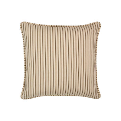 Queen and Jester Traditional Cotton Ticking Stripe Square Pillow