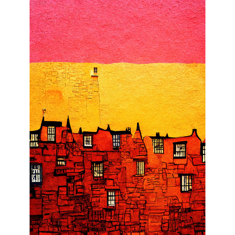 Abstract Historic Building Architecture Sandstone - Print, 40.5cm H x 30.5cm W x 0.2cm D, Unframed