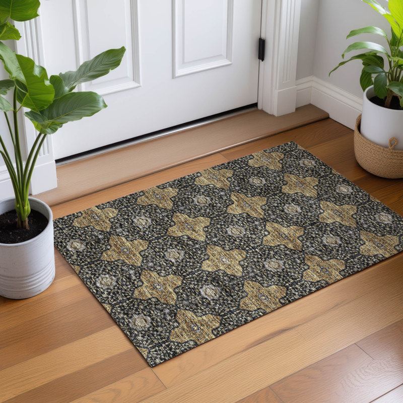 Tapis intérieur / extérieur lavable à la machine Lanphear ACN2410 Global, Rectangle 1 pi 8 po x 2 pi 6 po