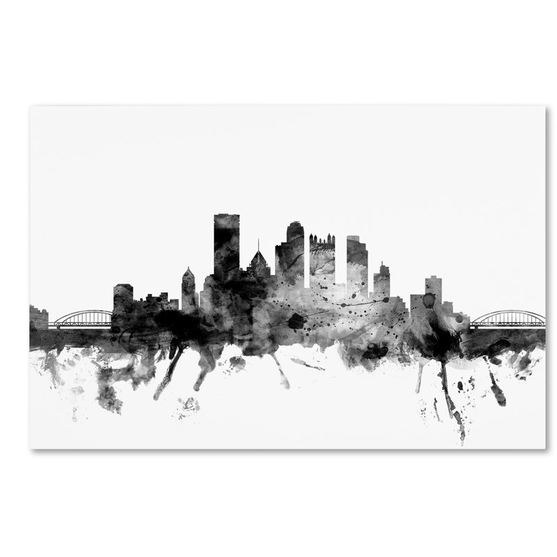 « pittsburgh pa horizon », impression sur toile tendue, H 30 po x l 47 po x P 2 po