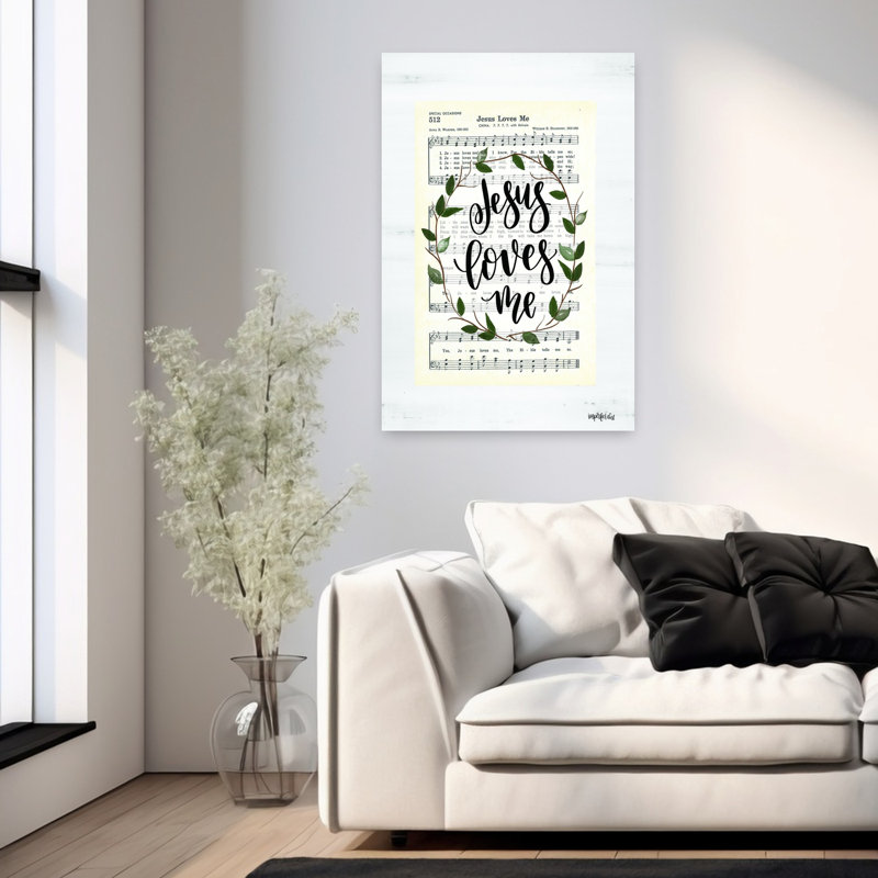 «Jesus Loves Me Hymn», art contemporain, H 36 po x l 24 po