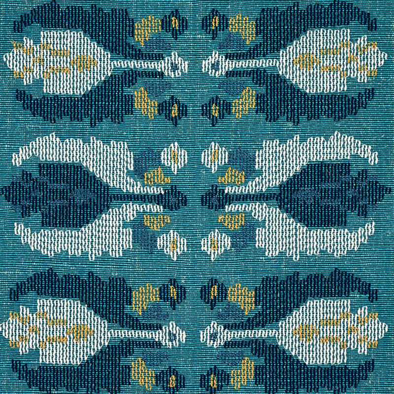 Sandor Stripe Embroidery Fabric, Peacock