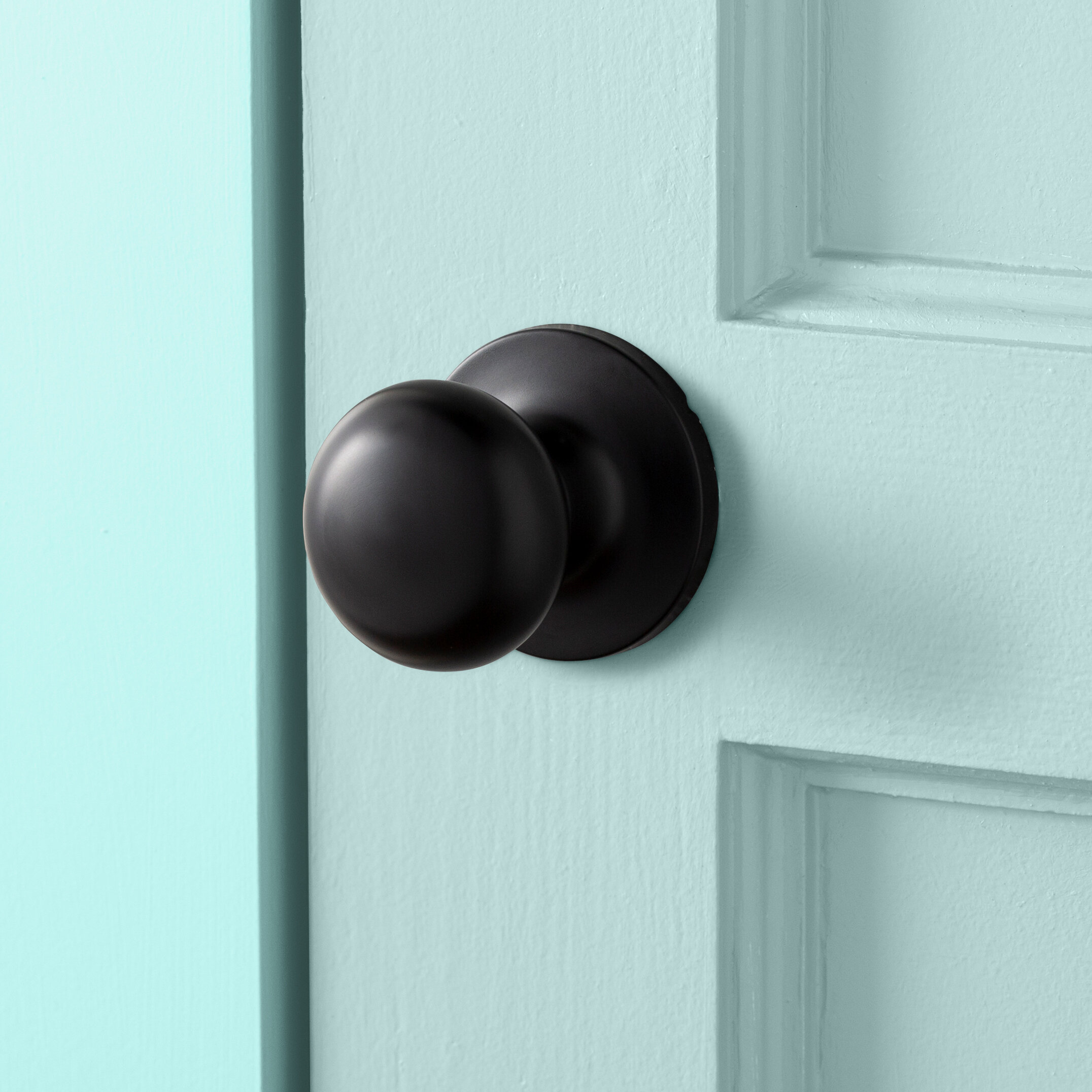 Probrico Oval Door Knobs Brushed Nickel Bed & Bathroom Privacy Keyless  Locking Door Knob Set,Stainless Steel Egg Shaped Door Handle for Interior
