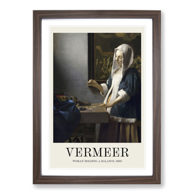 Woman Holding a Balance Print by Johannes Vermeer - Picture Frame Painting
