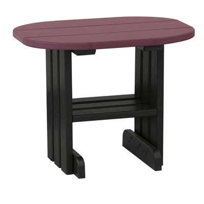 Azusa Oval Outdoor Side Table With Umbrella Hole , 24'' in. W 16.5'' in. D