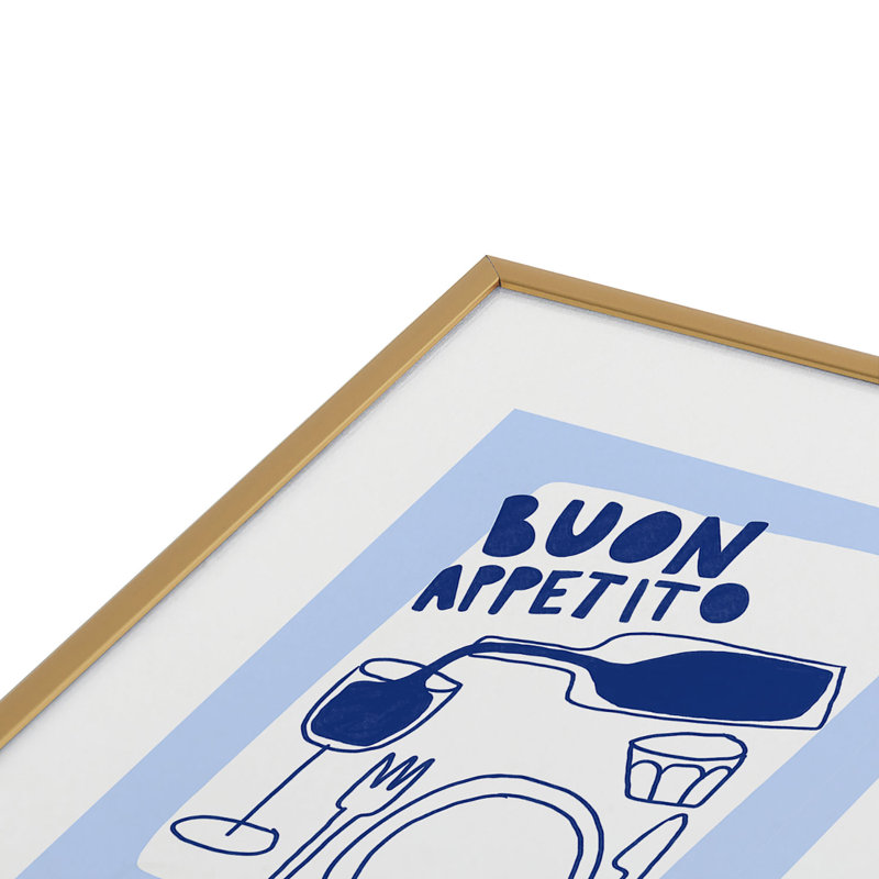 Athenesatelier Buon Appetito Metal Framed Art Print, Silver, 10" H x 8" W