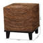 Table d'appoint carrée bohème en jonc de mer tressé naturel et bois d'acacia, 50 cm L x 50 cm P x 55 cm H