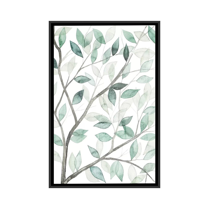 «Leaf Lace I» par Grace Popp - impression sur toile, H 26 po x l 18 po x P 1,5 po, Toile avec cadre noir, Pas de tapis