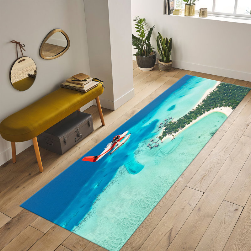 Non Woven Soft Texture Abstract Printed Rug Featuring Vibrant Color Palette and Intricate Geometric Design Ideal for Modern Home Decor