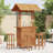 Seeley vidaXL Outdoor Bar Table with Rooftop & 2 Shelves, Solid Acacia Wood 44.5''x41.7''x85.4''
