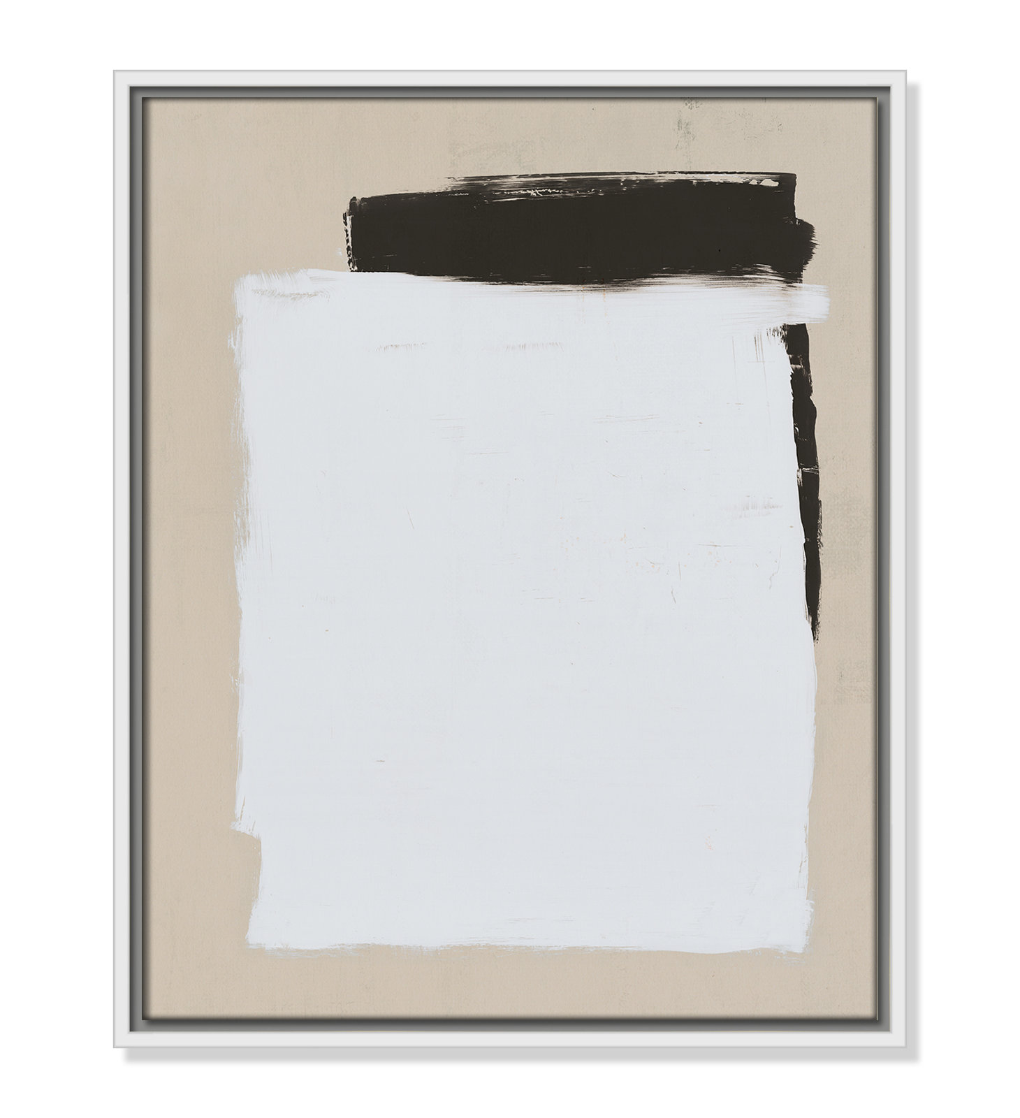 Two Mirrors, 21.5" H x 17.5" W, Framed Canvas, White