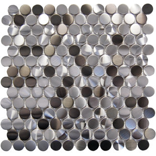 1" x 1" Metal Penny Mosaic Tile