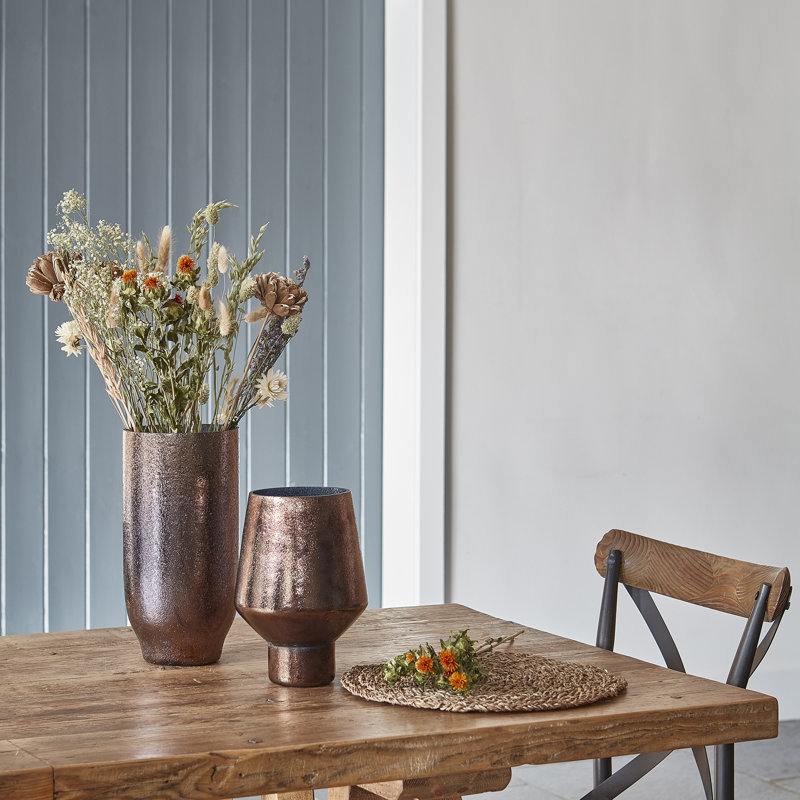 Opulent Metallic Tall Vase, Bronze