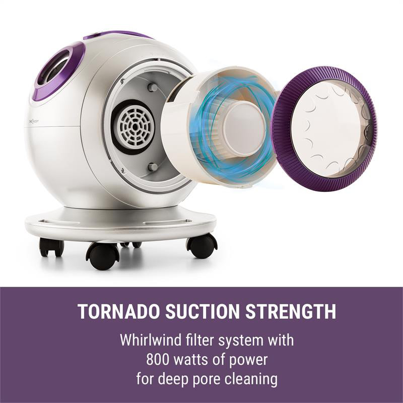OneConcept Bagless Canister Vacuum, Silver and purple