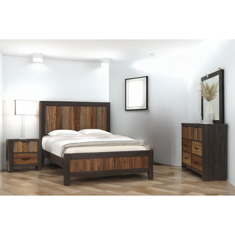 Yelena Dark Ebony Panel Bedroom Set, Queen