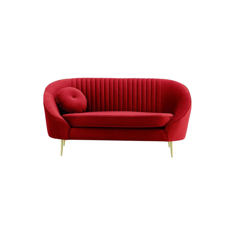 Avlynn 2 Seater Velvet Sofa, Red