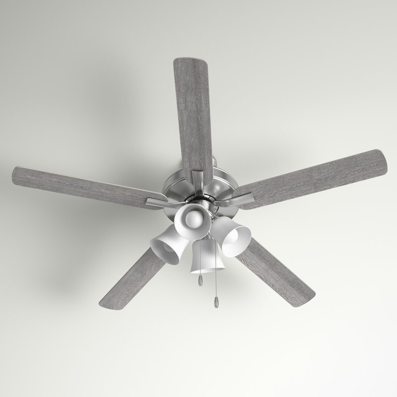 Hutchcraft 52'' Ceiling Fan with Light Kit, Brushed Nickel