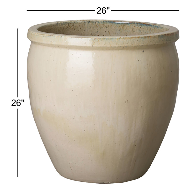 Kenedy Handmade Ceramic Pot Planter, 26" H x 26" W x 26" D, White