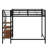 Twin Size Metal Loft Bed - Upper Grid Storage Shelf & Lateral Storage Ladder-568256399