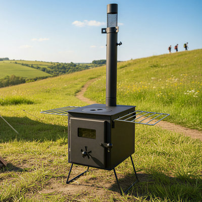 Pandora Portable Firebox Tent Stove in Charcoal