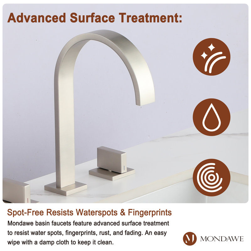 Herathena Widespread 2-handle Bathroom Faucet, Brushed Nickel