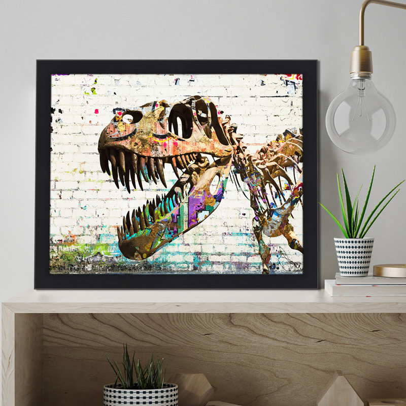 «Dino», reproduction d'impression sur toile tendue, H 36 po x l 60 po x P 1,5 po, Toile tendue, Pas de tapis
