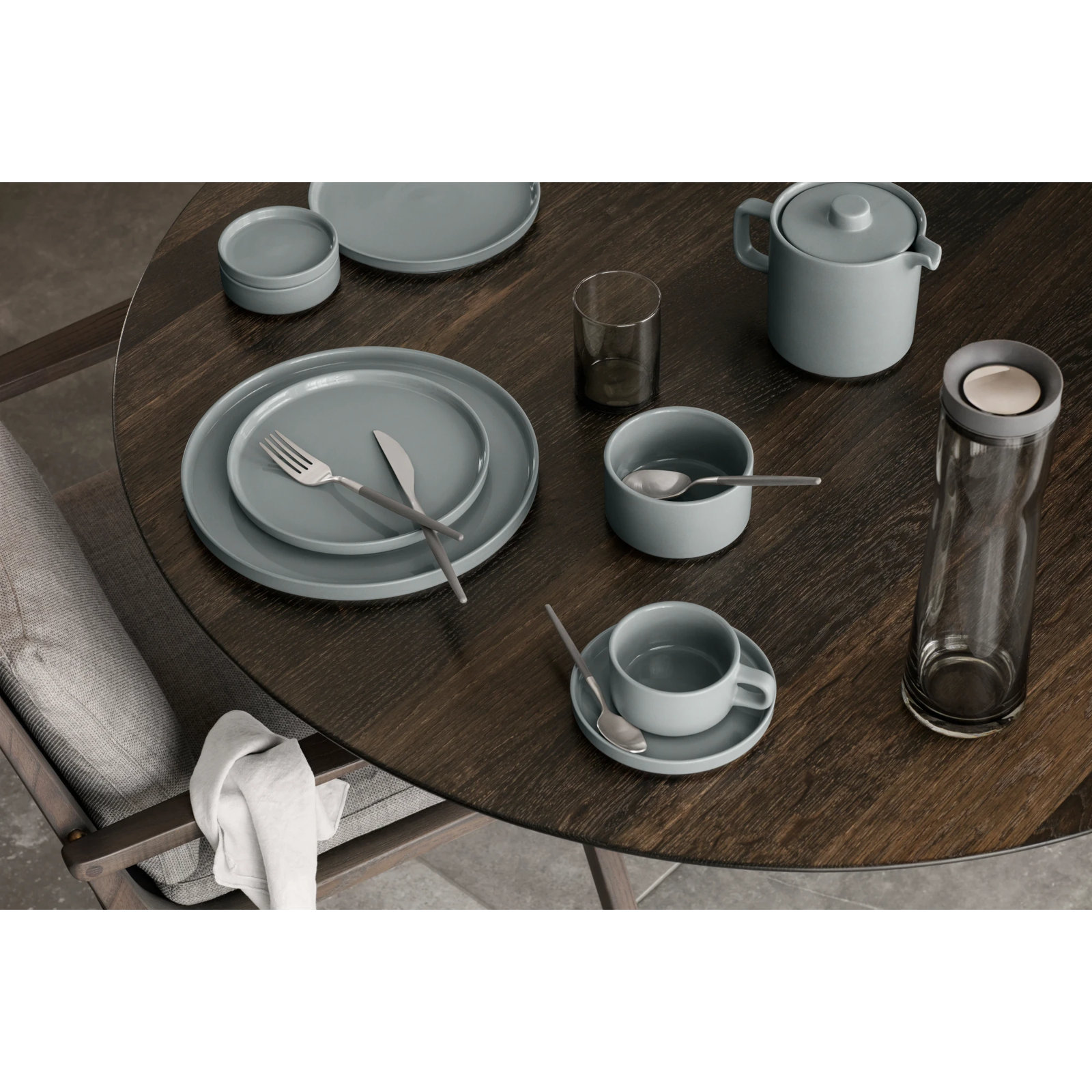 PILAR Stoneware 4.8 oz. Dessert Bowl, Gray