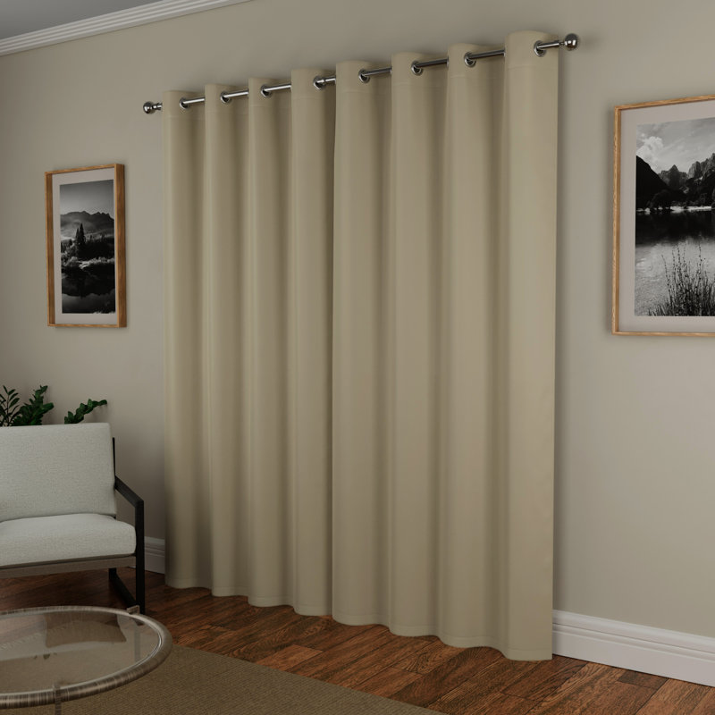 Stefany Room Darkening Curtain, Beige, 168 W x 229 D cm