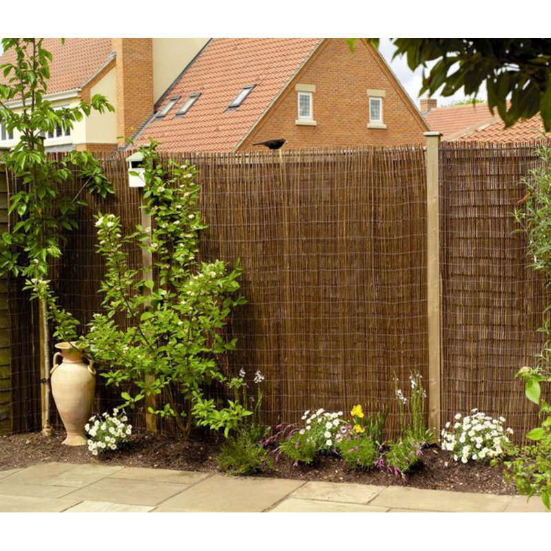 Rolled Willow Border Fence, 6 ft. H x 14 ft. W