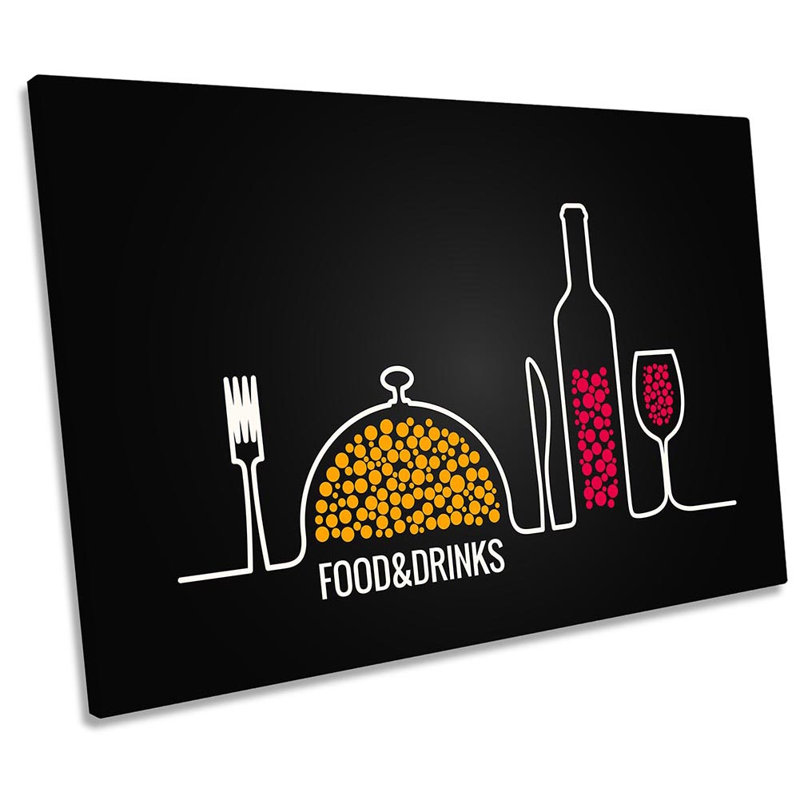 Food Drinks Café Kitchen - Wrapped Canvas Painting, 30.5cm H x 45.7cm W x 2cm D
