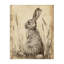 Toile rétro avec portrait de lapin vieilli, design par Petal Prints Design-1687259046