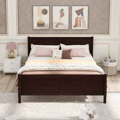 Wood Sleigh Platform Bed Frame
