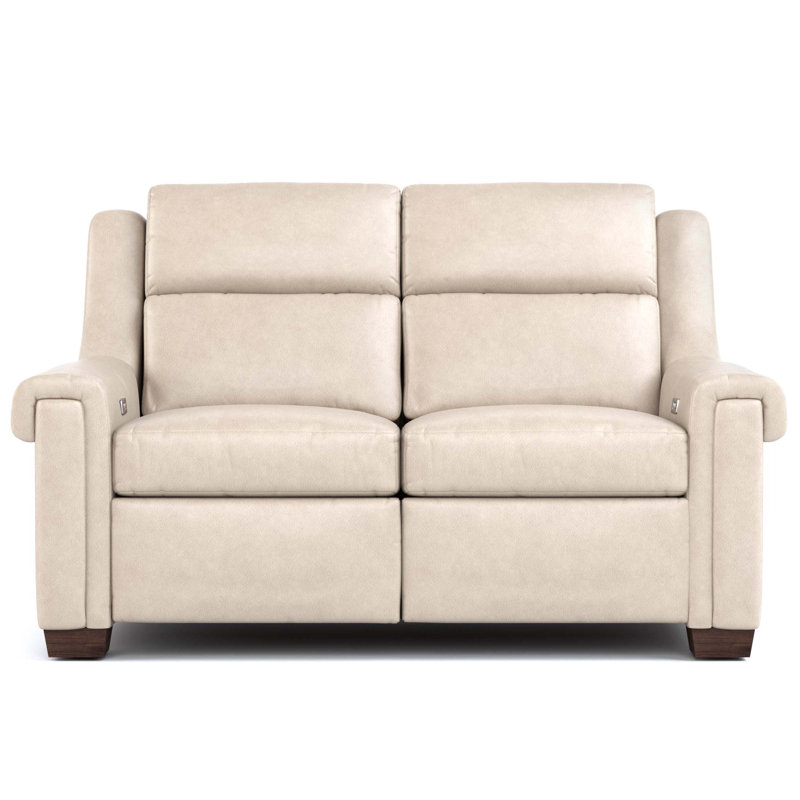 Chester Upholstered 67'' Reclining Loveseat, Cuir véritable Sorrento Moonshine
