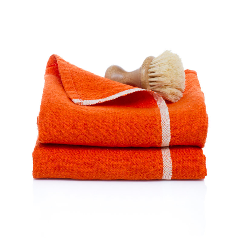 Torchon en lin Soren, Orange