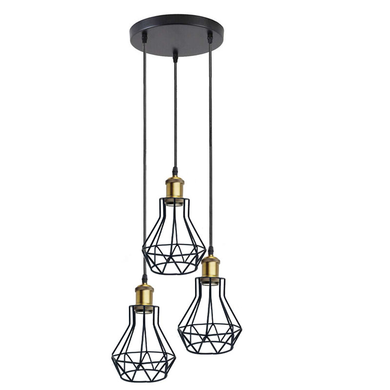 Anailah 3 - Light Black Caged Pendant, No