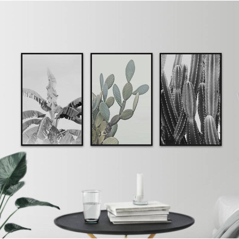 " Cacti Triptych " 3 - Pieces, 45" H x 30" W x 1.5" L