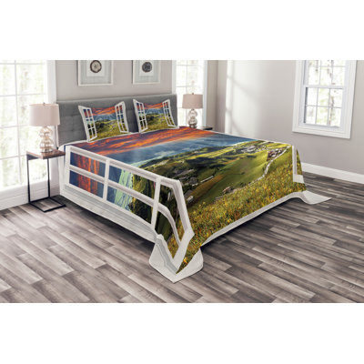 No Pattern Bedspread with Pillow Shams