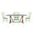 Durga Rustic Pine Frame Concrete Veneer Top Dining Table And Windsor Chairs Set - Full Concrete Veneer Top Table And 4 Chairs-651867057